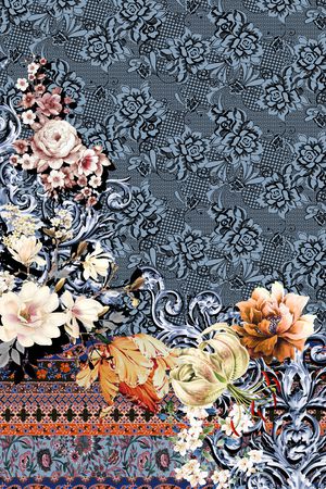 传统花纹印花华亿平台图片