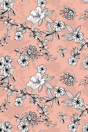 线条花卉印花华亿平台图片