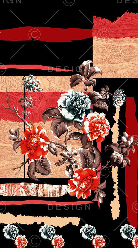 花卉印花华亿平台图片