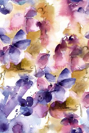 水彩花卉印花华亿平台图片