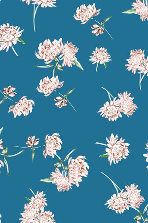 手绘花卉印花华亿平台图片