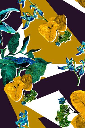 几何花卉印花华亿平台图片