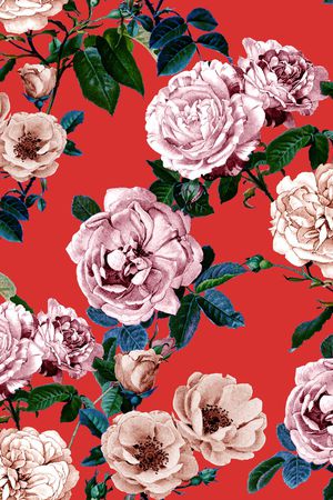 玫瑰花印花华亿平台图片