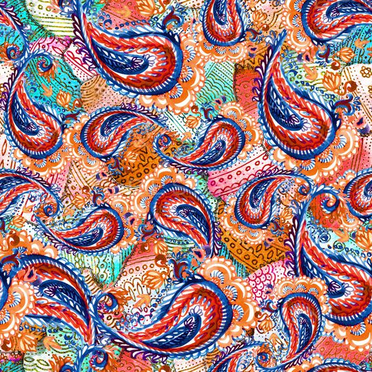 佩斯利印花华亿平台图片