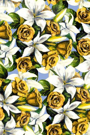 手绘玫瑰印花华亿平台图片