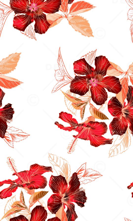 手绘花卉印花华亿平台图片