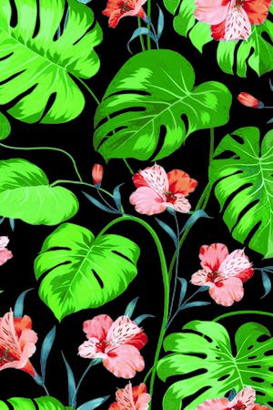 手绘花卉印花华亿平台图片