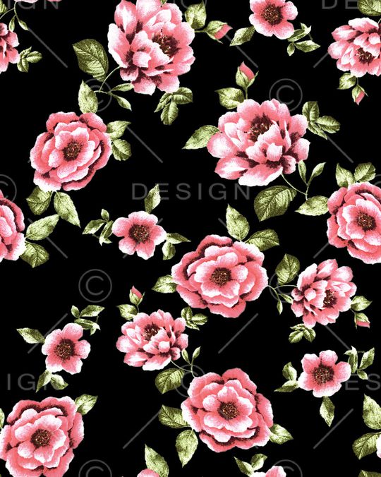 手绘花卉印花华亿平台图片