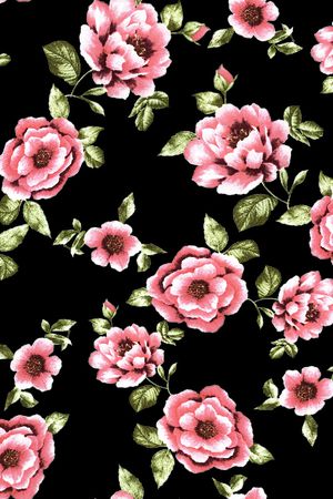 手绘花卉印花华亿平台图片