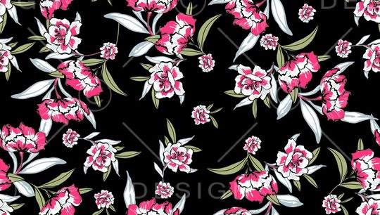 手绘花卉印花华亿平台图片