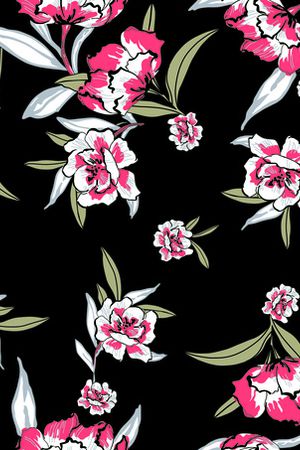 手绘花卉印花华亿平台图片