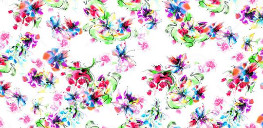 手绘花卉印花华亿平台图片