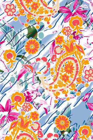 佩斯利印花华亿平台图片