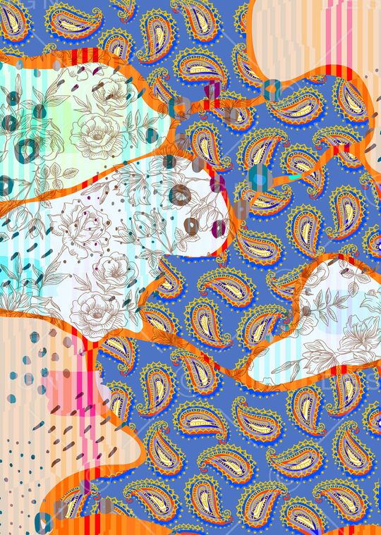 佩斯利印花华亿平台图片