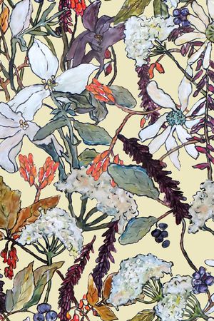 手绘花卉印花华亿平台图片