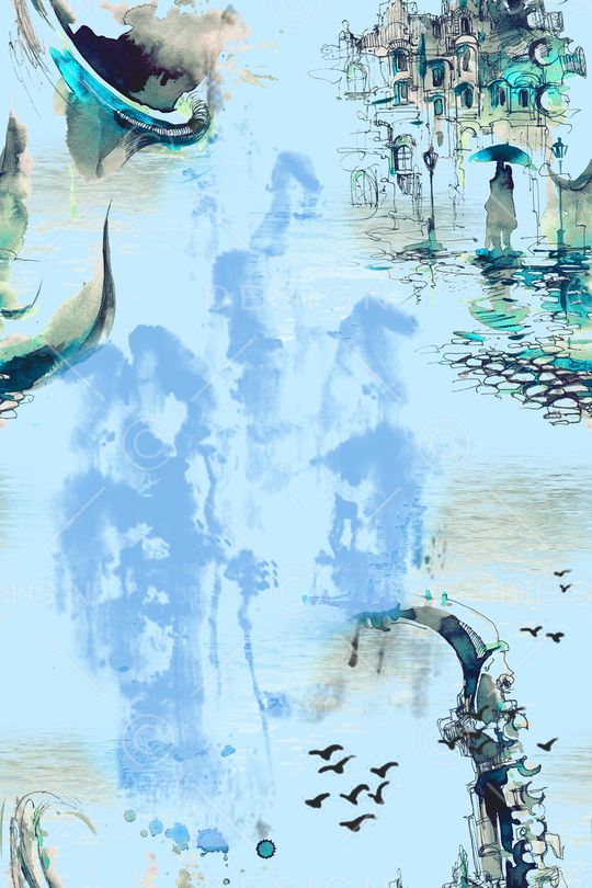 水墨风印花华亿平台图片