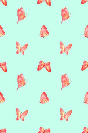 水彩蝴蝶印花华亿平台图片