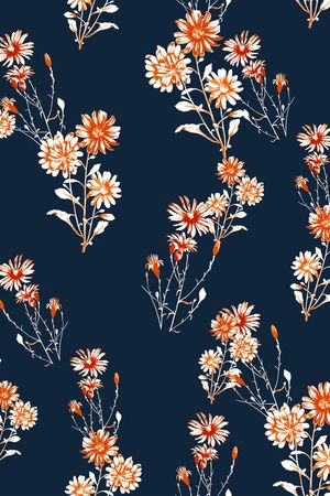 黑底花卉印花华亿平台图片