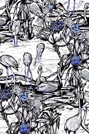 火烈鸟印花华亿平台图片