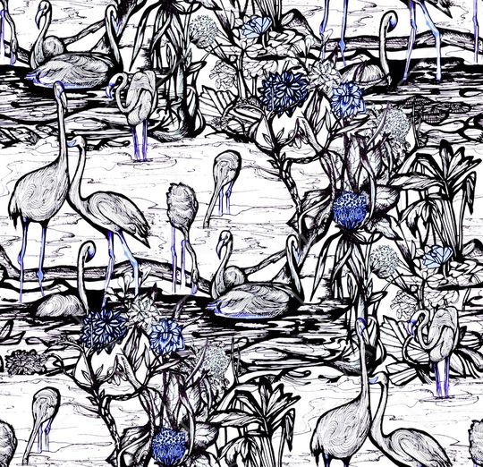 火烈鸟印花华亿平台图片