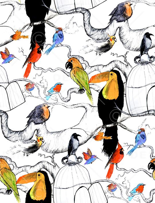 树枝印花华亿平台图片