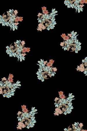 手绘花卉印花华亿平台图片