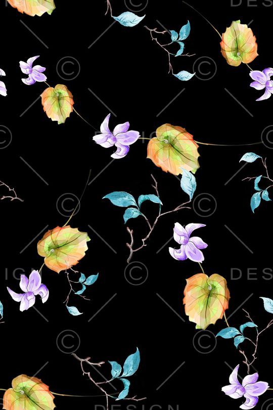 满版散花印花华亿平台图片