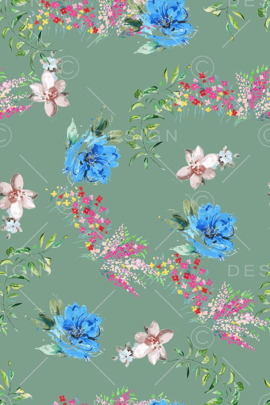 满版散花印花华亿平台图片