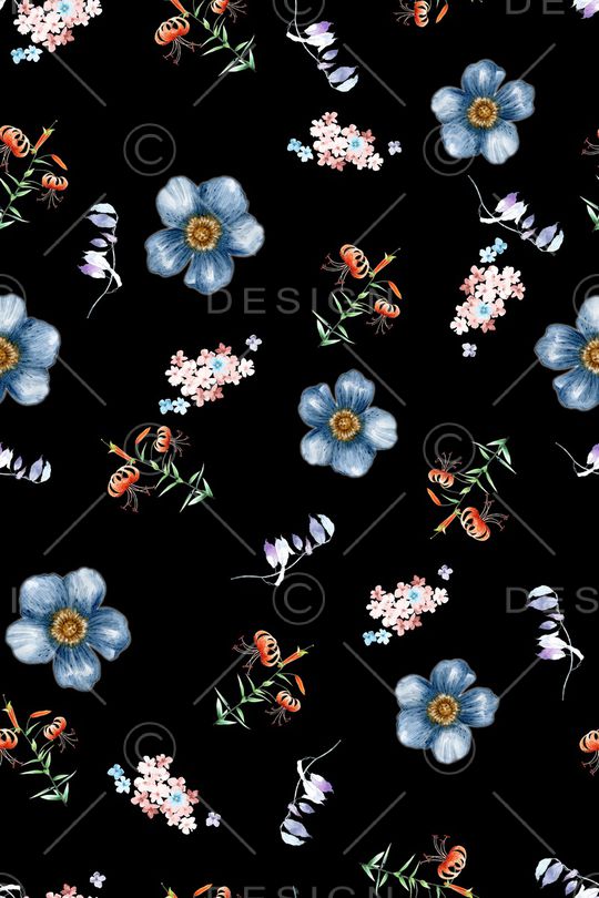 满版散花印花华亿平台图片