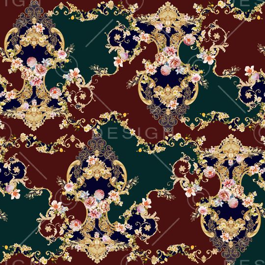 手绘花卉印花华亿平台图片