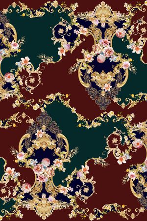 手绘花卉印花华亿平台图片