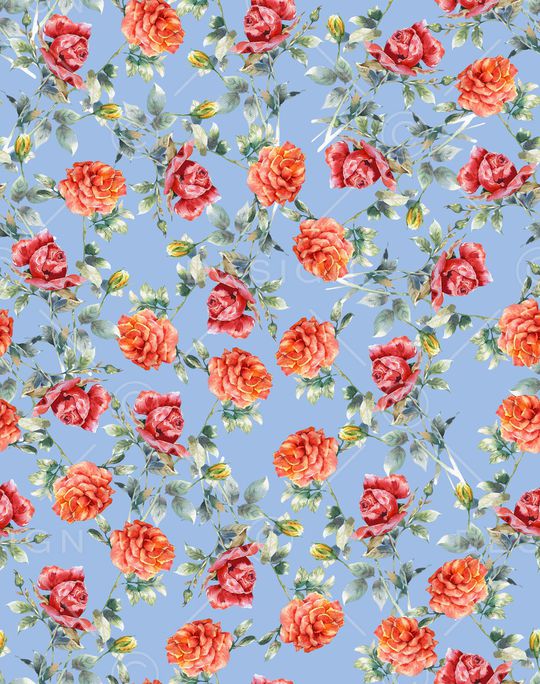 清爽底花卉印花华亿平台图片