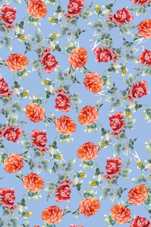 清爽底花卉印花华亿平台图片