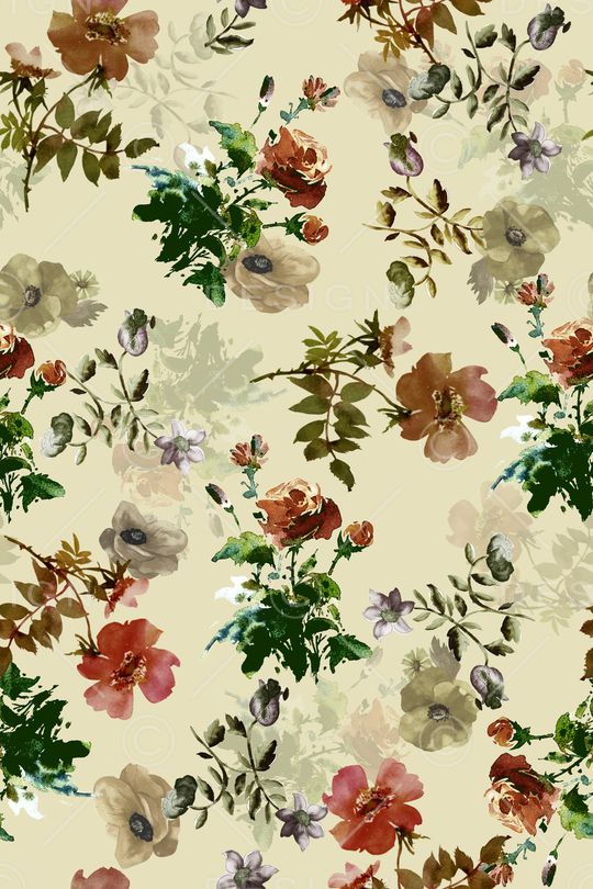 清爽底花卉印花华亿平台图片