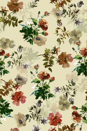 清爽底花卉印花华亿平台图片