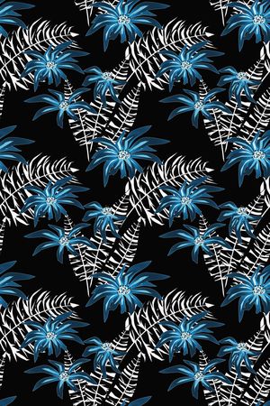 黑底花卉印花华亿平台图片