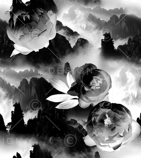 牡丹印花华亿平台图片