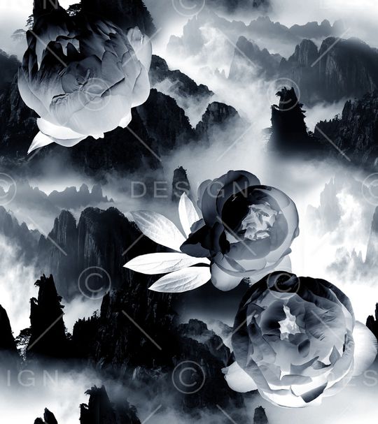 牡丹印花华亿平台图片