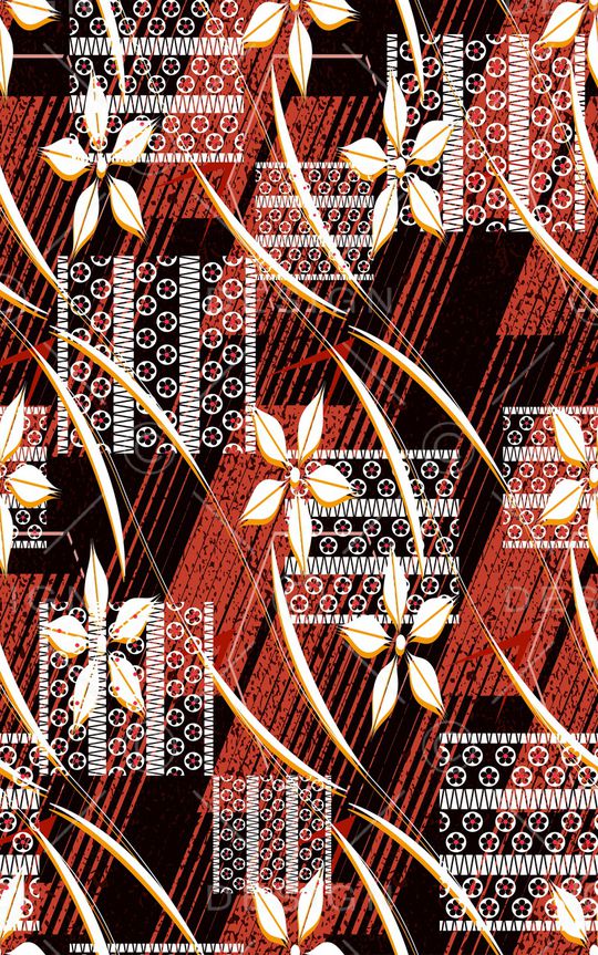 几何花卉印花华亿平台图片