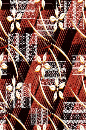 几何花卉印花华亿平台图片