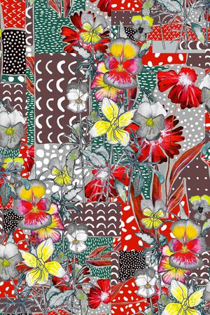 花卉印花华亿平台图片