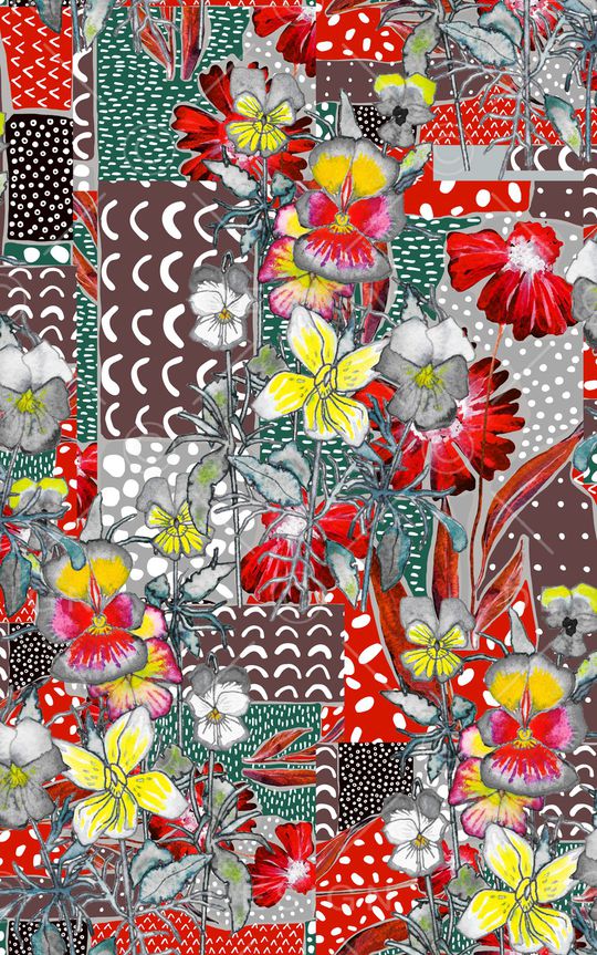 花卉印花华亿平台图片