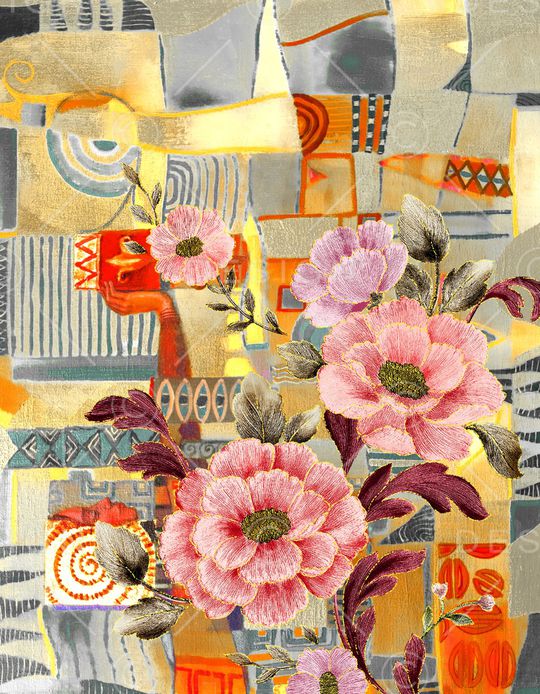 花卉印花华亿平台图片