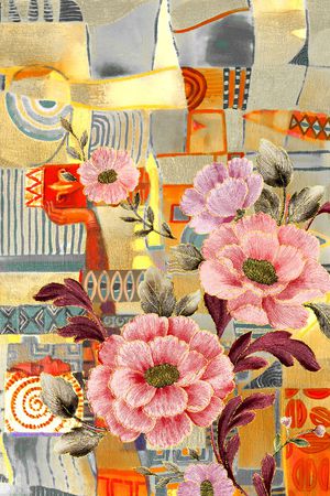 花卉印花华亿平台图片