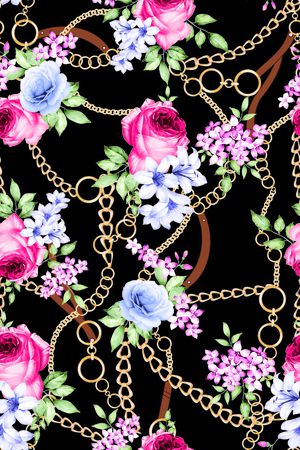 手绘大花印花华亿平台图片