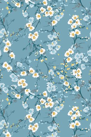 清爽底花卉印花华亿平台图片