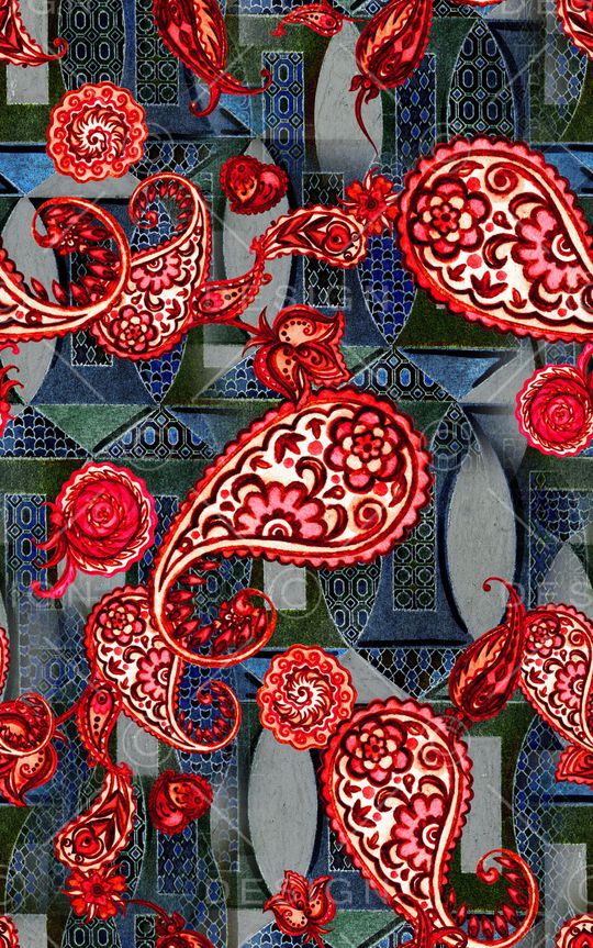 佩斯利印花华亿平台图片