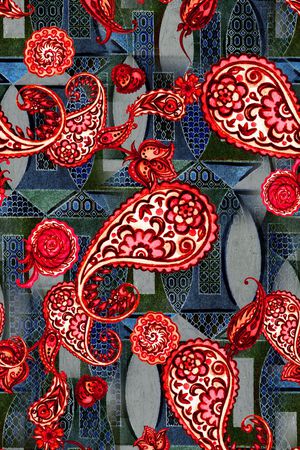 佩斯利印花华亿平台图片