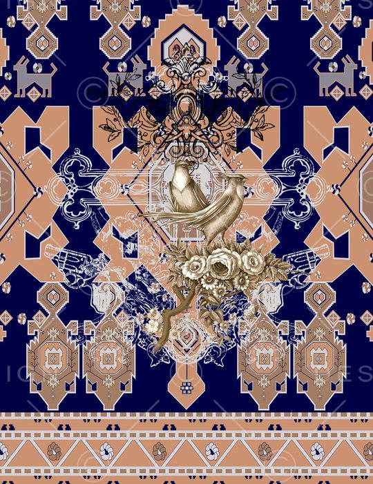 复古印花华亿平台图片