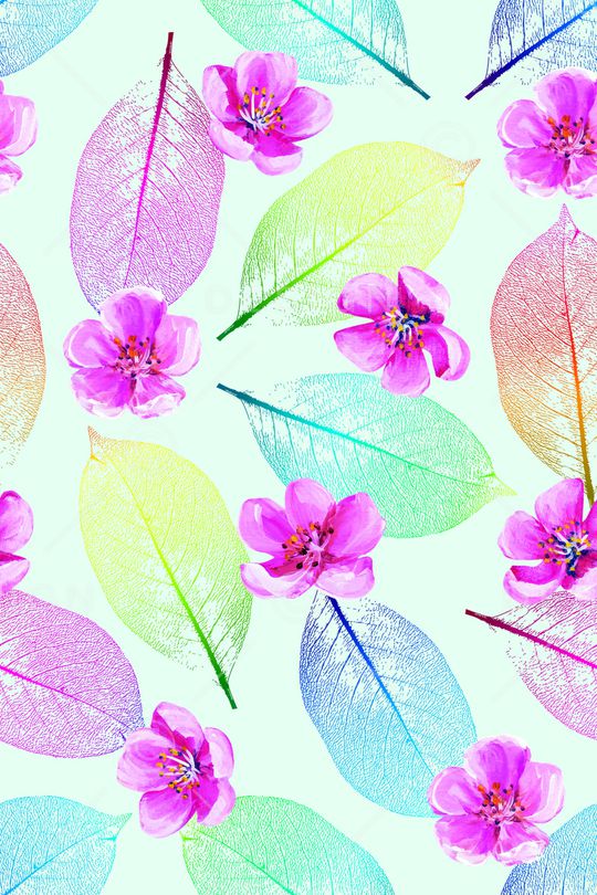 清爽底花卉印花华亿平台图片